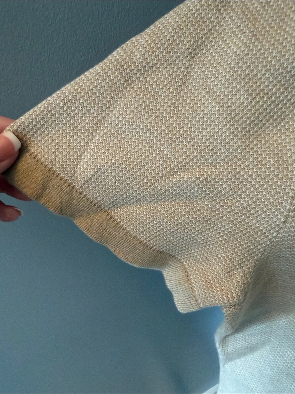 J. Crew Beige Polo Knit Short Sleeve Sweater